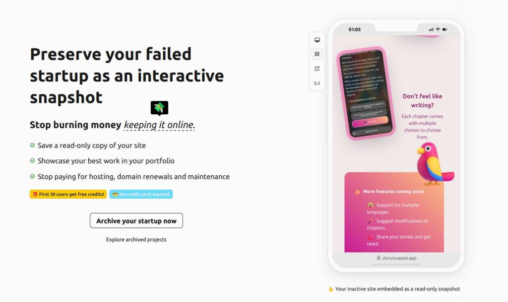 Startup Archive -- Screenshot 1