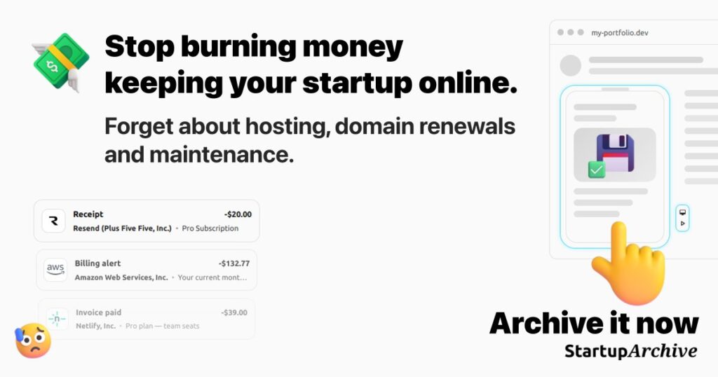 Startup Archive -- Screenshot 1